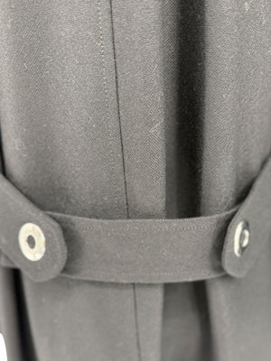Pamella Roland Black Double-Breasted Grommet Detail Coat – Large