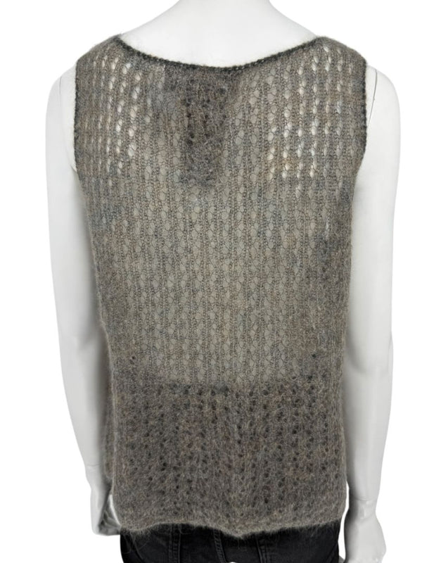 Linda Allard Ellen Tracy “Sage” Mohair Blend Open-Knit Tank – Size XL