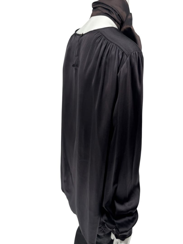 Etro Black Silk Bow-Neck Blouse – Size IT 46 (US 10)
