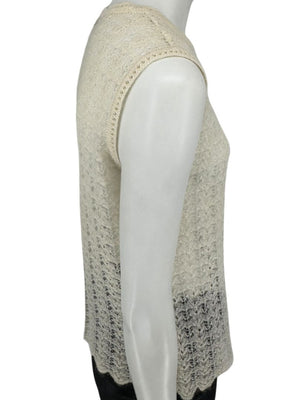 Chanel Ivory Mohair Lace Sleeveless Top – Size 42 (FR)