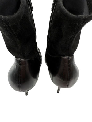 Miu Miu Women’s Black Leather & Suede Ankle Boots – Size 37