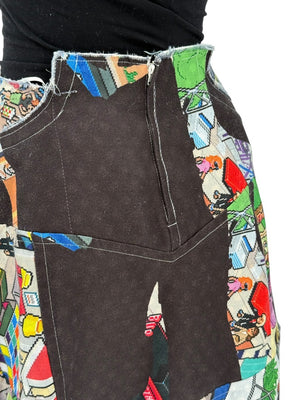 Comme des Garçons Printed Patchwork Skirt – Size XS - Made In Japan