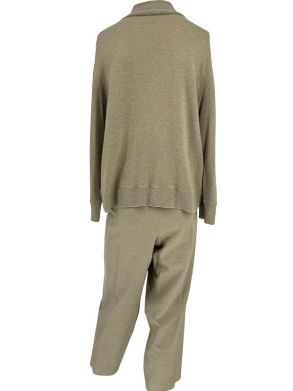 Lafayette 148 New York Cashmere Sweater & Knit Pant Coordinating Set – Size: XL