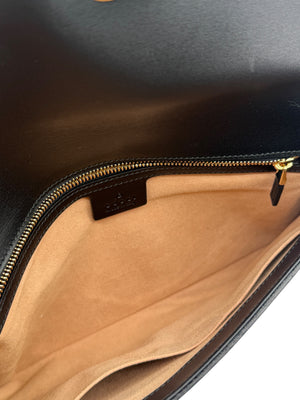 Gucci Rajah Leather Clutch in Black