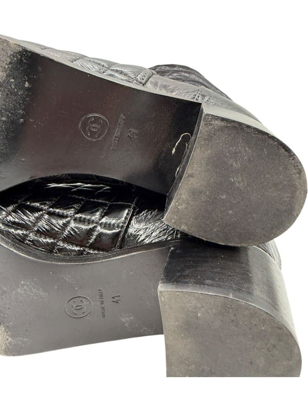 Chanel Quilted Crinkled Calfskin Mid-Calf Boots – Size 41