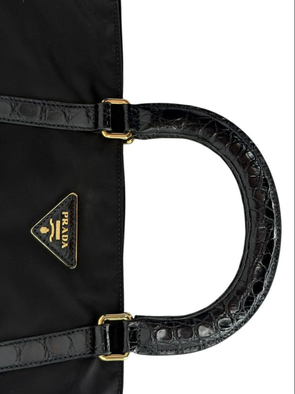 Prada Tessuto Nylon & Leather Trim Tote – Nero