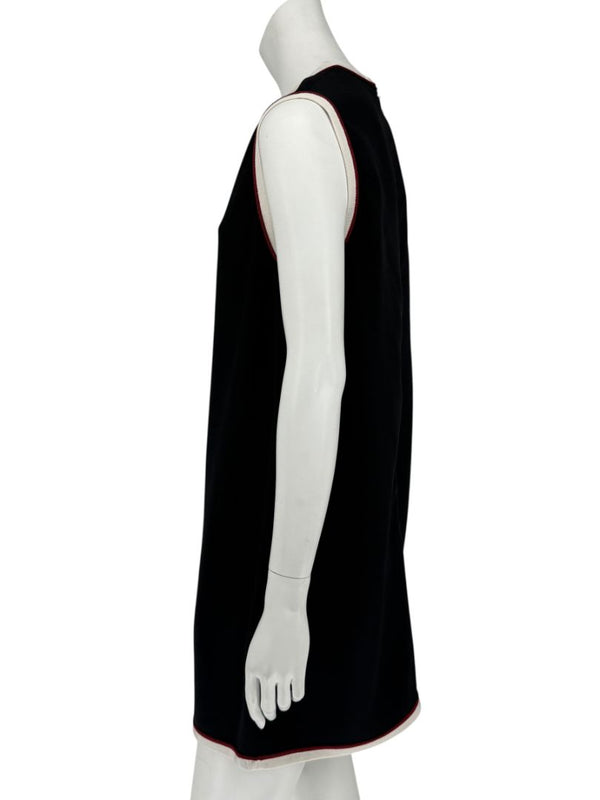 Gucci Black Sleeveless Mini Dress with Contrast Trim – Size IT 46 / US 10