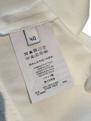 Balenciaga White Asymmetric Ruffle-Hem Shirt – Size IT 40 (US 6/8)