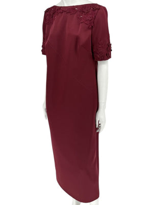 Pamella Roland Burgundy Embellished 2-Piece Set – Large