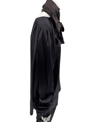 Etro Black Silk Bow-Neck Blouse – Size IT 46 (US 10)