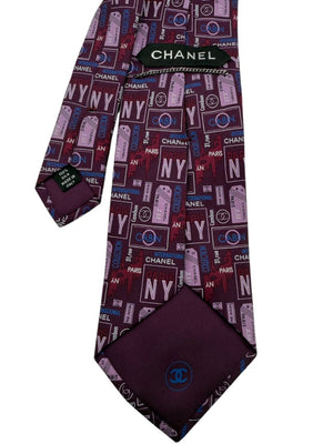 CHANEL International Travel Motif Silk Necktie – Excellent Pre-Owned Condition