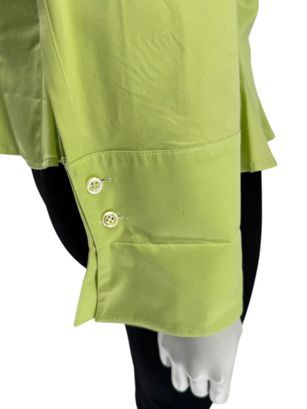 Escada Lime Green Cotton Blend Tailored Blouse – Size 42