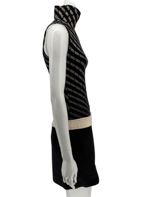 Custo Barcelona Sleeveless High-Neck Mixed-Media Mini Dress – Size 2