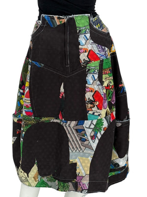 Comme des Garçons Printed Patchwork Skirt – Size XS - Made In Japan