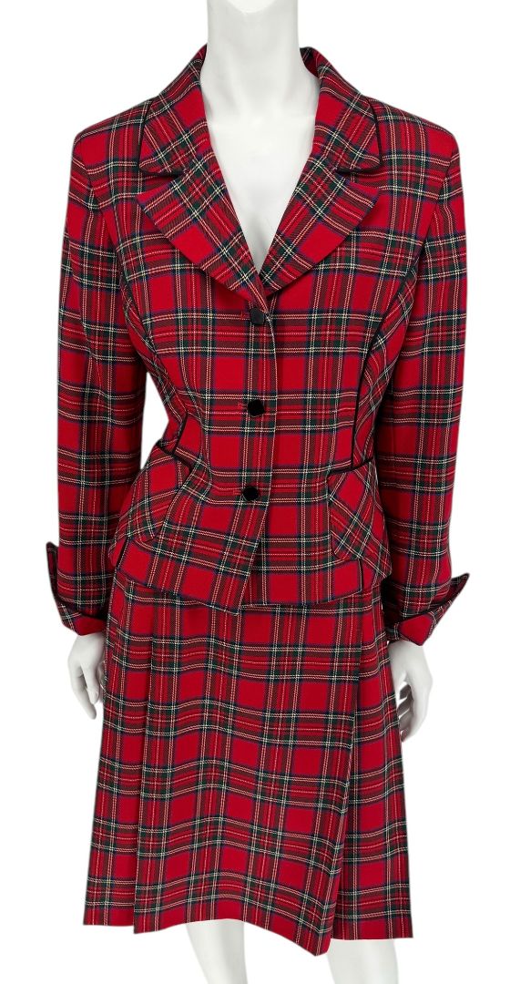Pendleton Red Tartan Wool Skirt Suit – Size 10