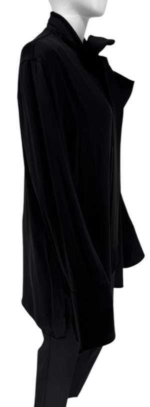 Jil Sander Silk Tie-Neck Blouse in Black – Size 34