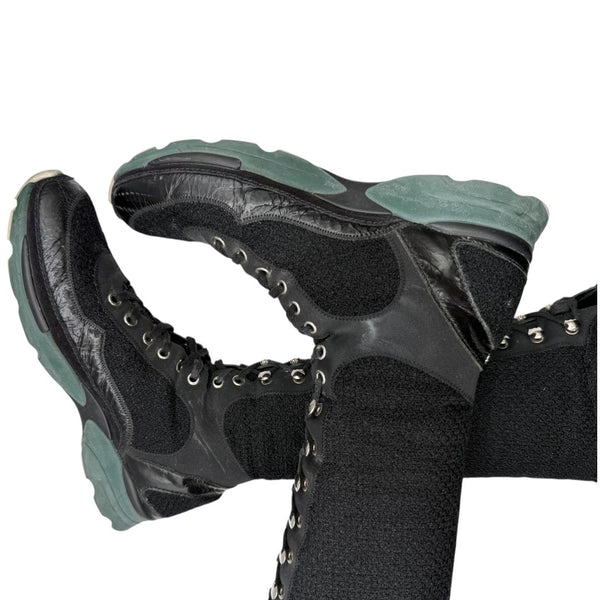 Chanel Mixed-Media High-Top Sneakers – Size 40