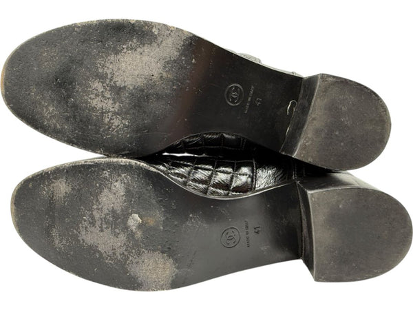 Chanel Quilted Crinkled Calfskin Mid-Calf Boots – Size 41