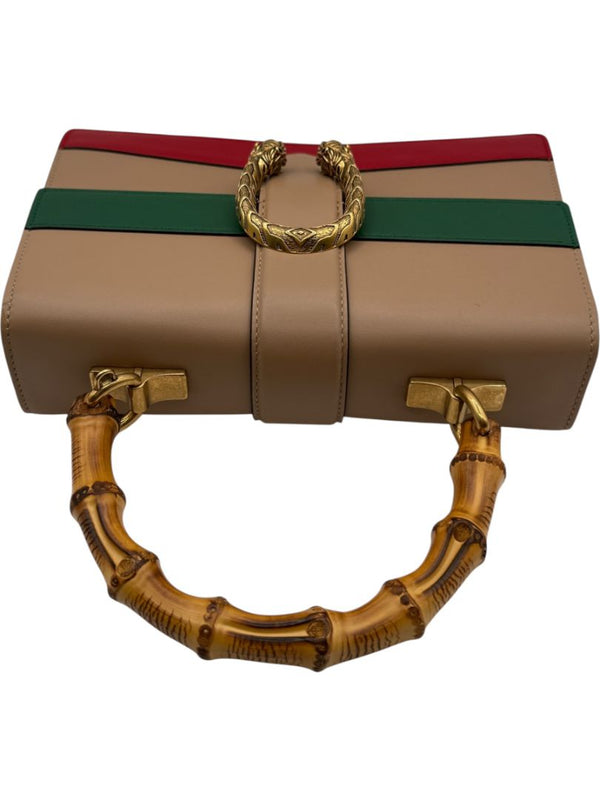 Gucci Beige/Red/Green Leather Dionysus Medium Top Handle