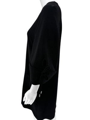 Lela Rose Black Wool-Blend Tie Sleeve Dress – Size 6