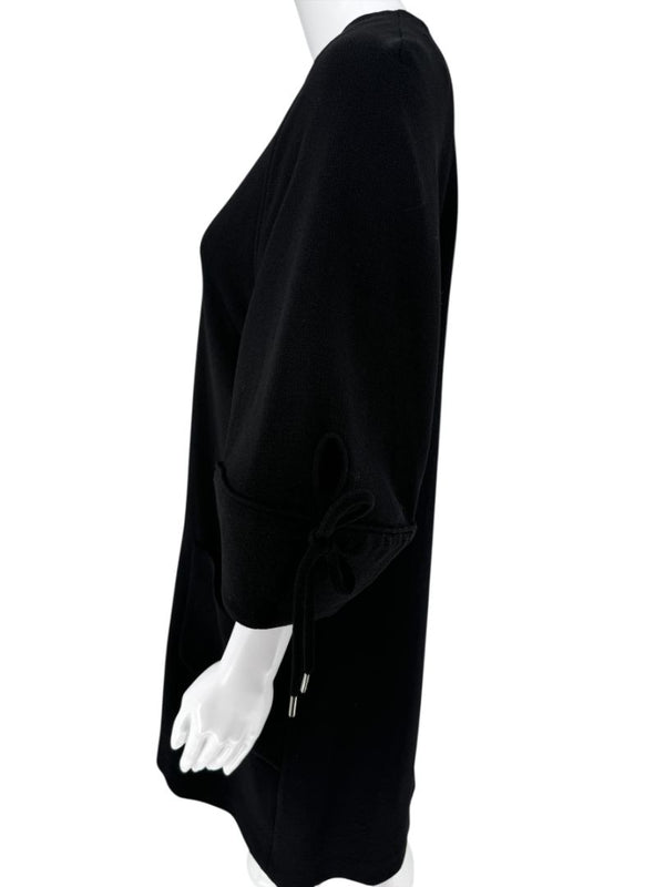 Lela Rose Black Wool-Blend Tie Sleeve Dress – Size 6
