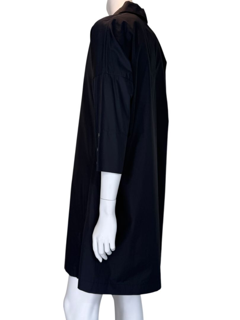 Akris Punto Black Cotton Shirt Dress with Button Detail – Size US 2