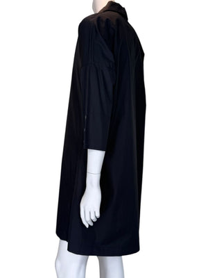 Akris Punto Black Cotton Shirt Dress with Button Detail – Size US 2