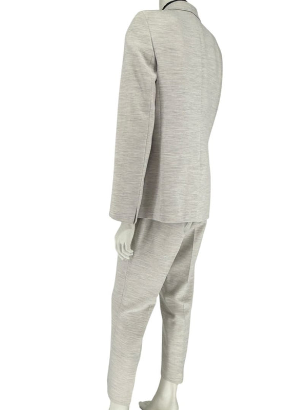 Akris Punto Light Grey Mélange Blazer & Pants Suit Set – Size US 10