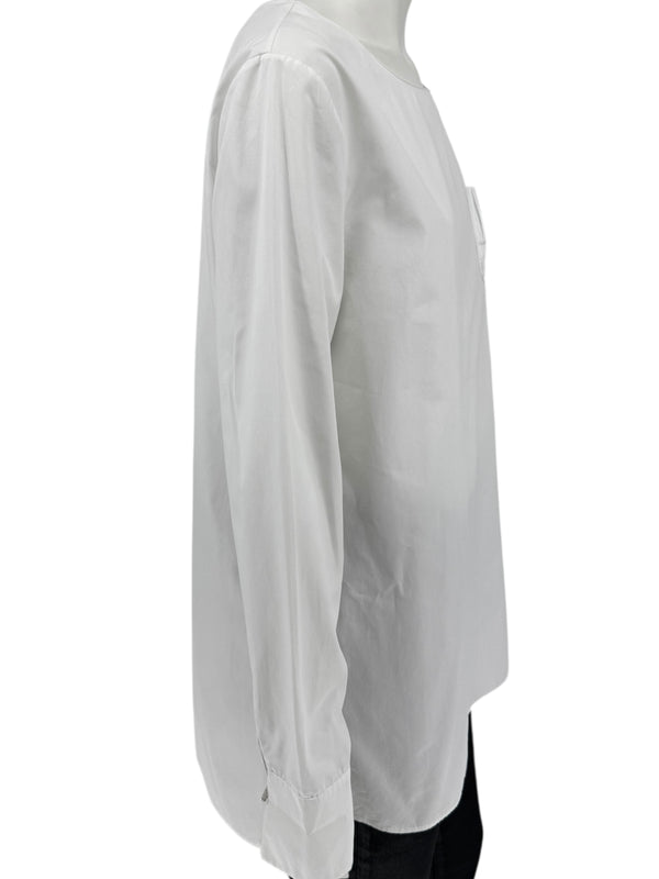 Jil Sander White Long-Sleeve Blouse – Size 40