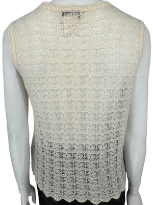 Chanel Ivory Mohair Lace Sleeveless Top – Size 42 (FR)