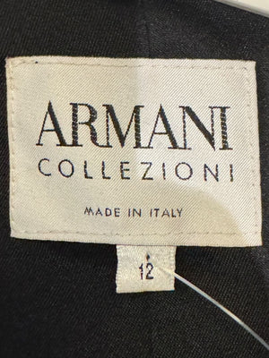 Armani Collezioni Charcoal Pinstripe 3-Piece Suit – Size 12