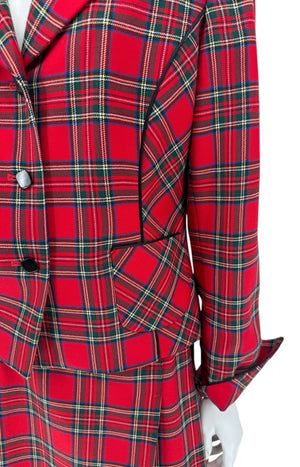Pendleton Red Tartan Wool Skirt Suit – Size 10