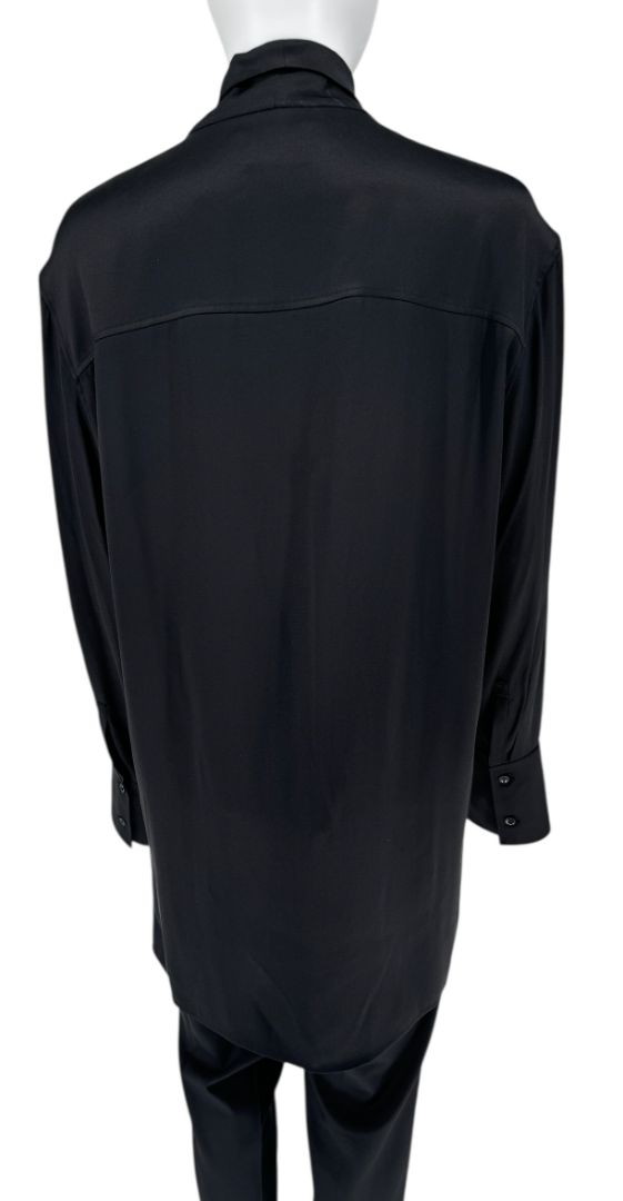 Jil Sander Silk Tie-Neck Blouse in Black – Size 34