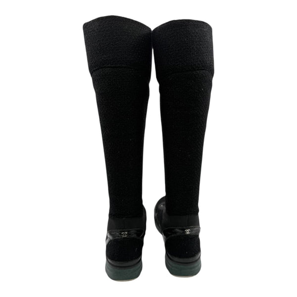 Chanel Mixed-Media High-Top Sneakers – Size 40