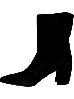 Prada Black Suede Mid-Calf Boots – Size 39.5