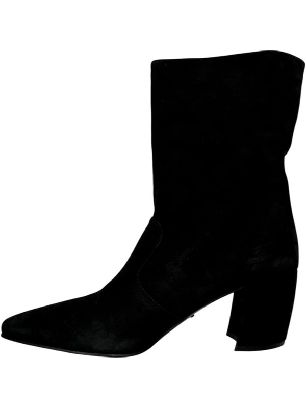 Prada Black Suede Mid-Calf Boots – Size 39.5