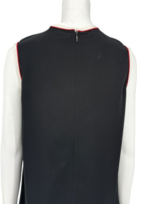 Gucci Black Sleeveless Mini Dress with Contrast Trim – Size IT 46 / US 10