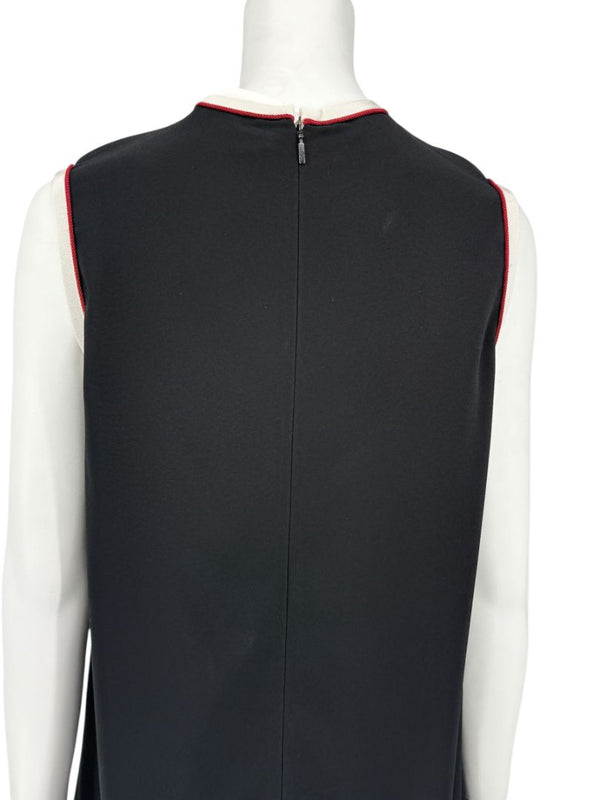 Gucci Black Sleeveless Mini Dress with Contrast Trim – Size IT 46 / US 10