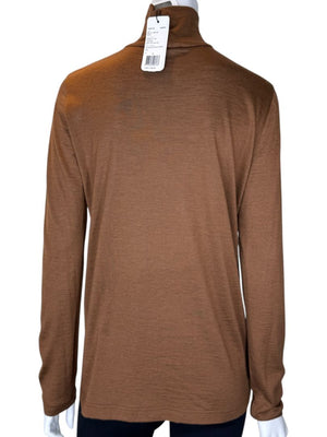 Akris Caramel Cashmere-Silk Turtleneck – Size 12