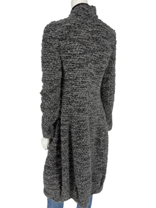 Armani Collezioni Gray Bouclé Knit Coat – Size 10