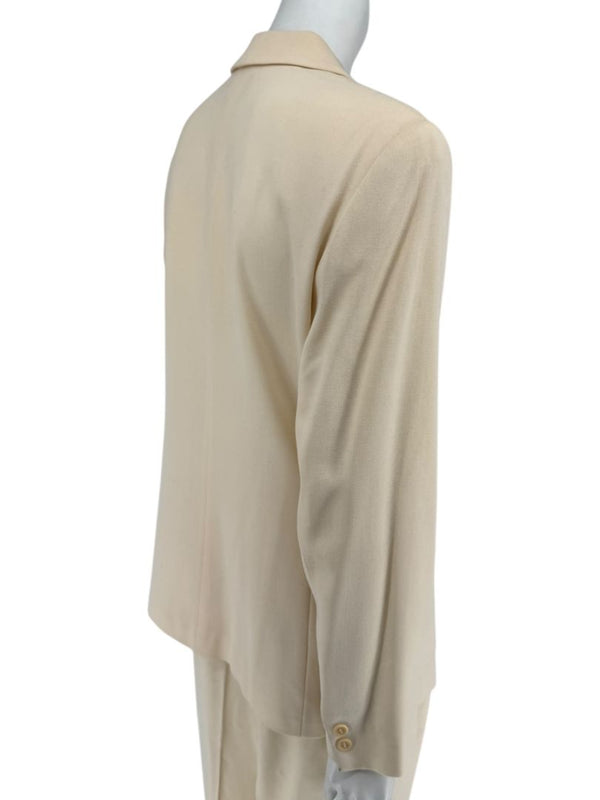 Ron Leal Cream Wool Pantsuit – Size 12