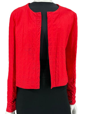 Chanel Red Quilted Identification Jacket – Size 42