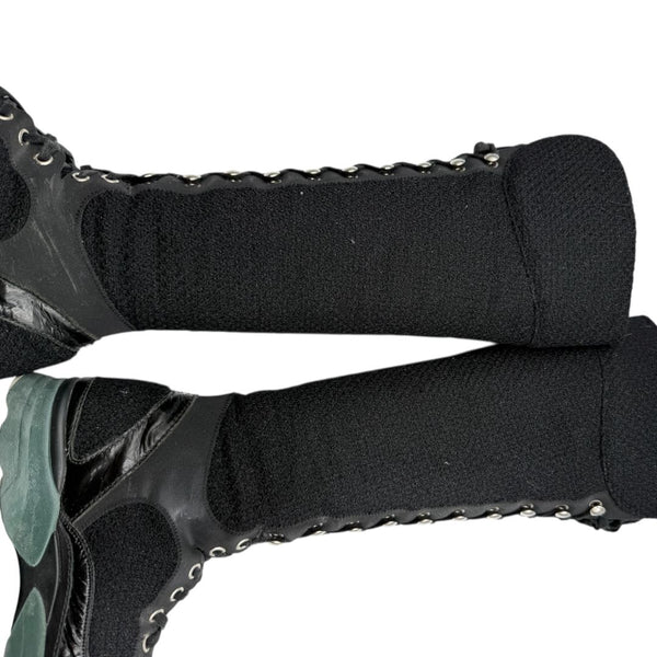 Chanel Mixed-Media High-Top Sneakers – Size 40