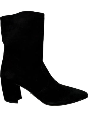 Prada Black Suede Mid-Calf Boots – Size 39.5