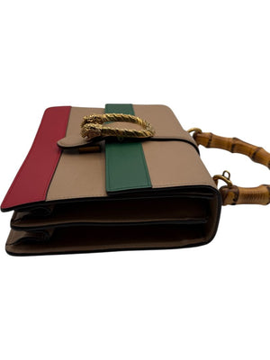 Gucci Beige/Red/Green Leather Dionysus Medium Top Handle