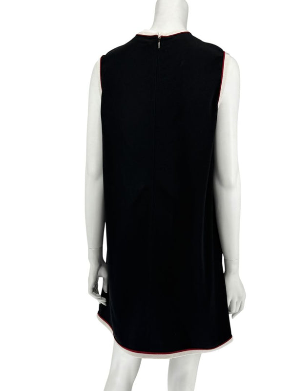 Gucci Black Sleeveless Mini Dress with Contrast Trim – Size IT 46 / US 10