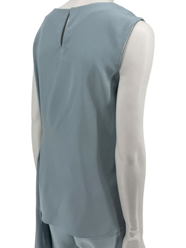 Pamella Roland Blue Draped Tunic & Pants Set Women’s Evening Formal 2 Piece – Size L