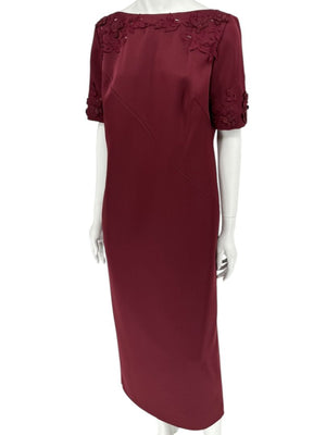 Pamella Roland Burgundy Embellished 2-Piece Set – Large