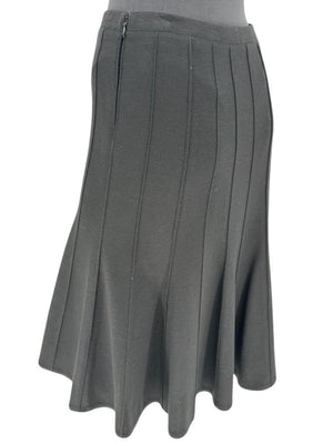 Lida Baday Black Wool Knit Fluted Skirt – Size 12
