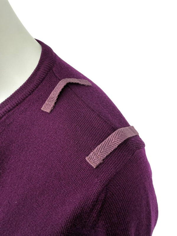 Burberry London Plum Merino Wool Sweater – Size S Mens